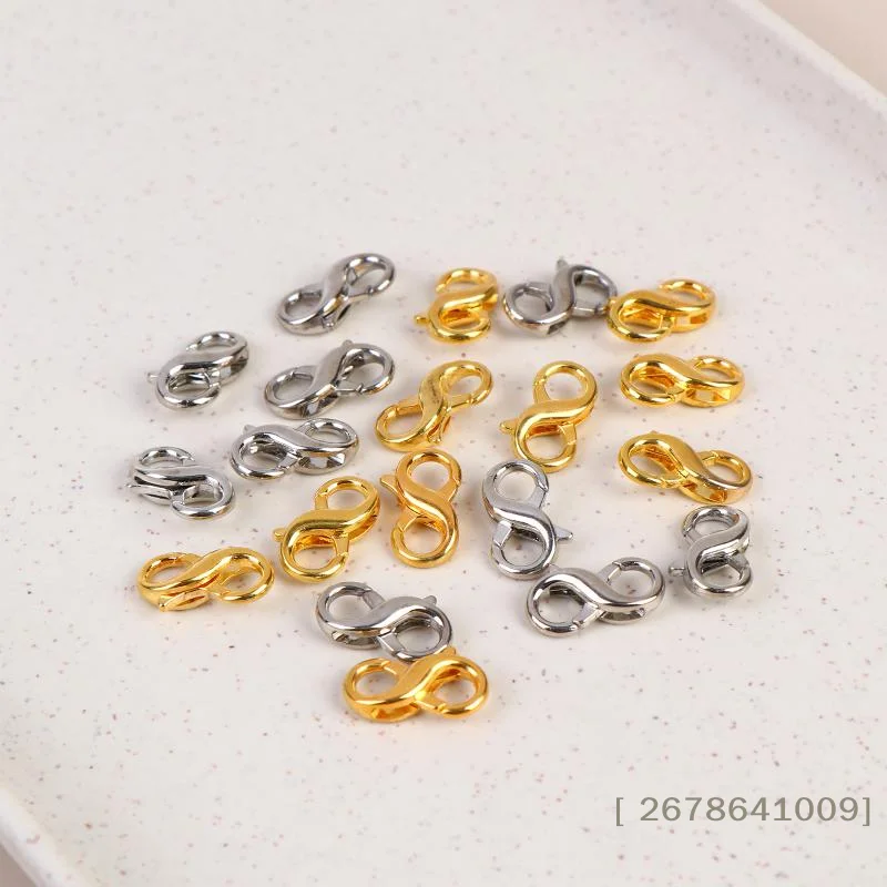 ⚑10Pcs Figure Eight Closure Clasps Lobster Clasp For Key Ring Necklace Chain Connector Hook DIY Accessories For Jewelry Finding