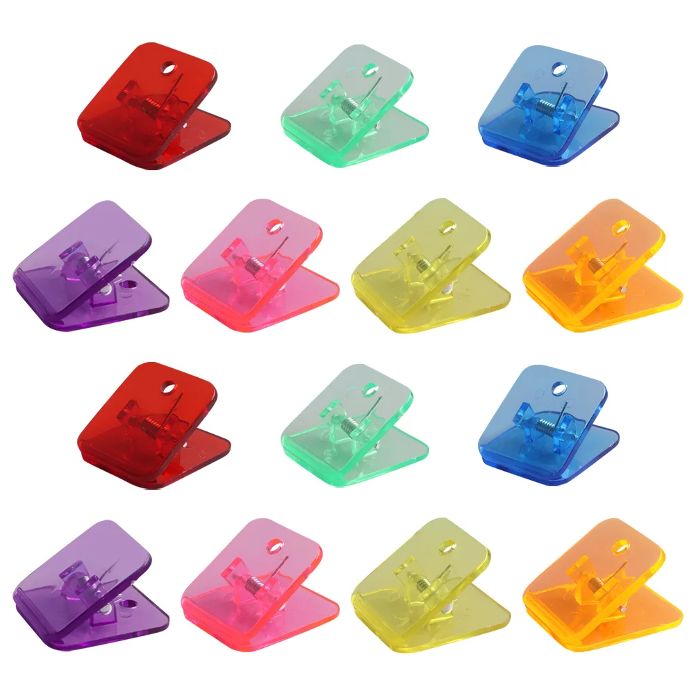 14 Pcs Transparent Folder Clip Exam Paper Binder Adorable Sealing Storage Household Reusable Portable Plastic Versatile