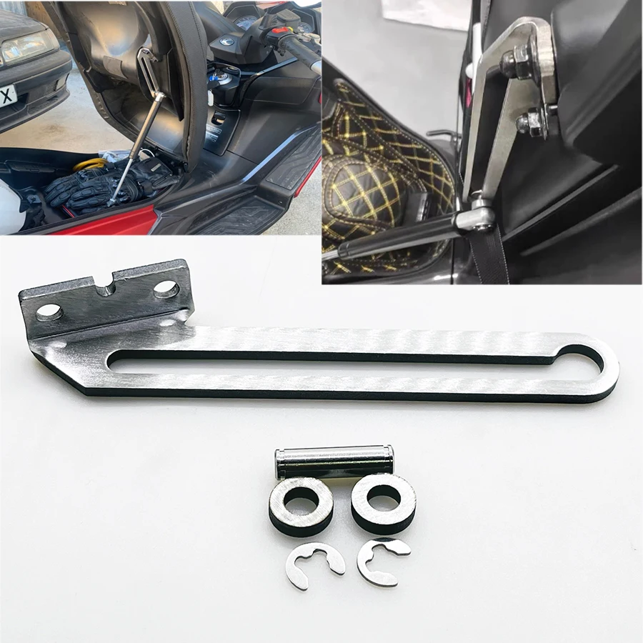 For KYMCO Downtown 300i/350i Xciting R250Fi 250/300 Steel Motorcycle Seat Stopper Tracks Parts Open Angle Increases Bracket