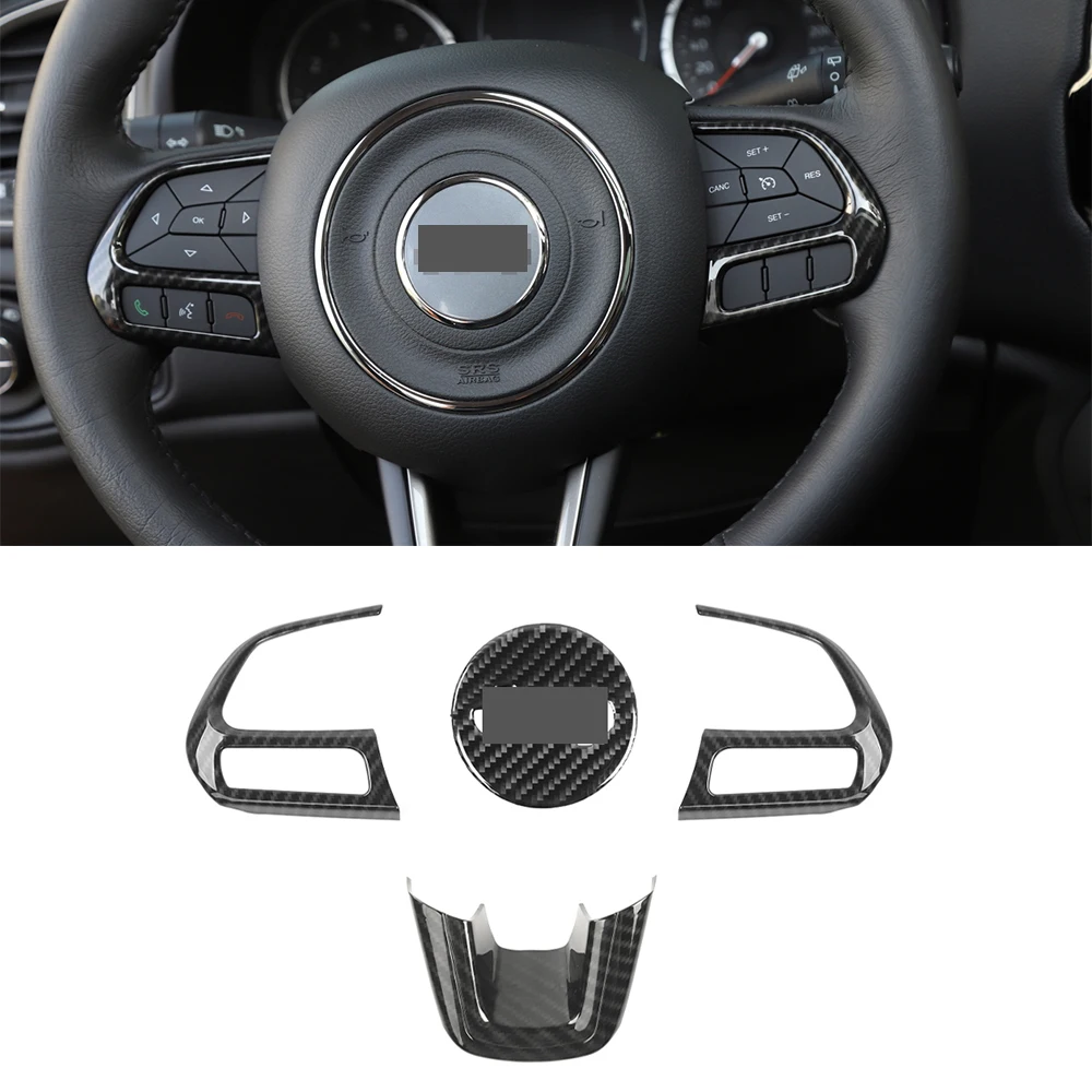 Steering Wheel Decoration Trim Stickers Kits for Jeep Renegade 2015-2023 Compass 2017-2023 Car Interior Mouldings Accessories