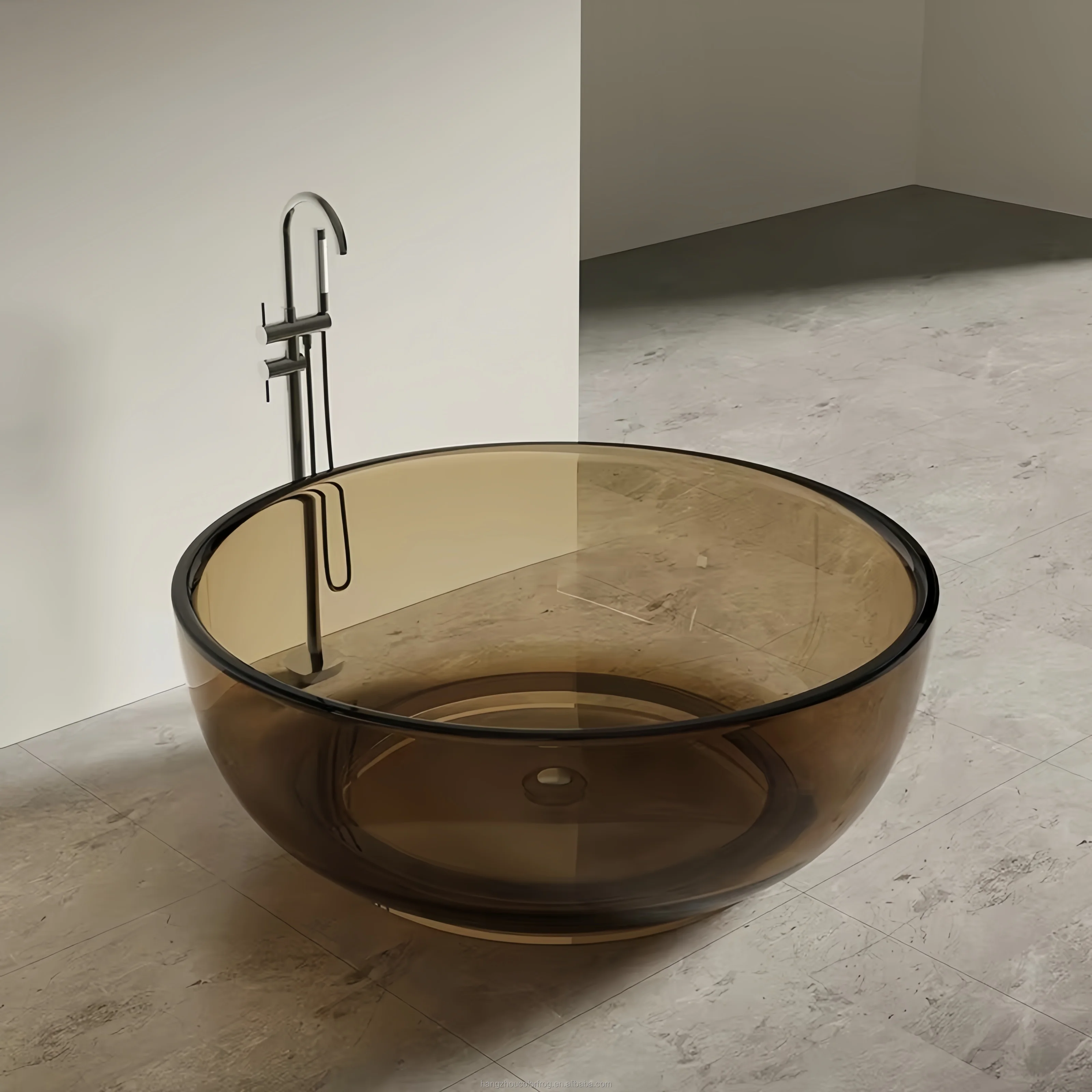 

%* Multicolored Transparent Resin Oval Shape Freestanding Bathtub Big Size Family Use Modern Bathroom Soaking Tub