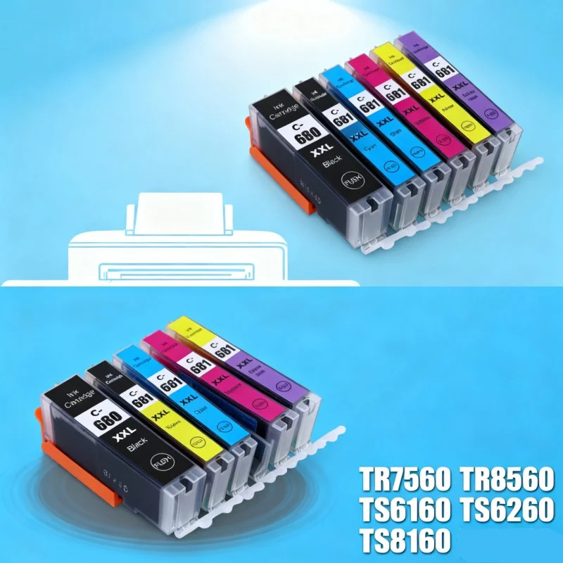 PGI-680 CLI-681 pgi680 cli681 خرطوشة حبر لكانون PIXMA TR7560 TR8560 TS6160 TS6260 TS8160 TS8260 TS9160 TS9560 TS706 #1