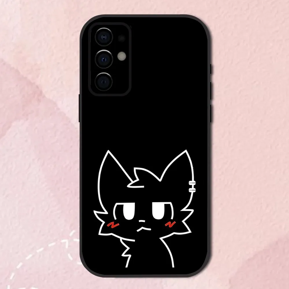 B-Boykisser Cat Cute Phone Case For Samsung S24,S21,S22,S23,S30,Ultra,S20,Plus,Fe,Lite,Note,10,9,5G Black Soft Shell