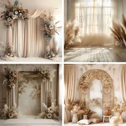 Mehofond Bohemia Curtain Wedding Photography Backdrops Maternity Portrait Princess Birthday Party Boho Flower Photo Background