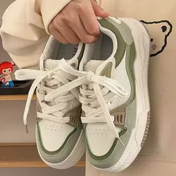 New Kawaii Cute Female Sneakers Green Campus Casual Fashion Women's Shoes Platform Sport Shoes Flat Sole Vulcanized Shoes