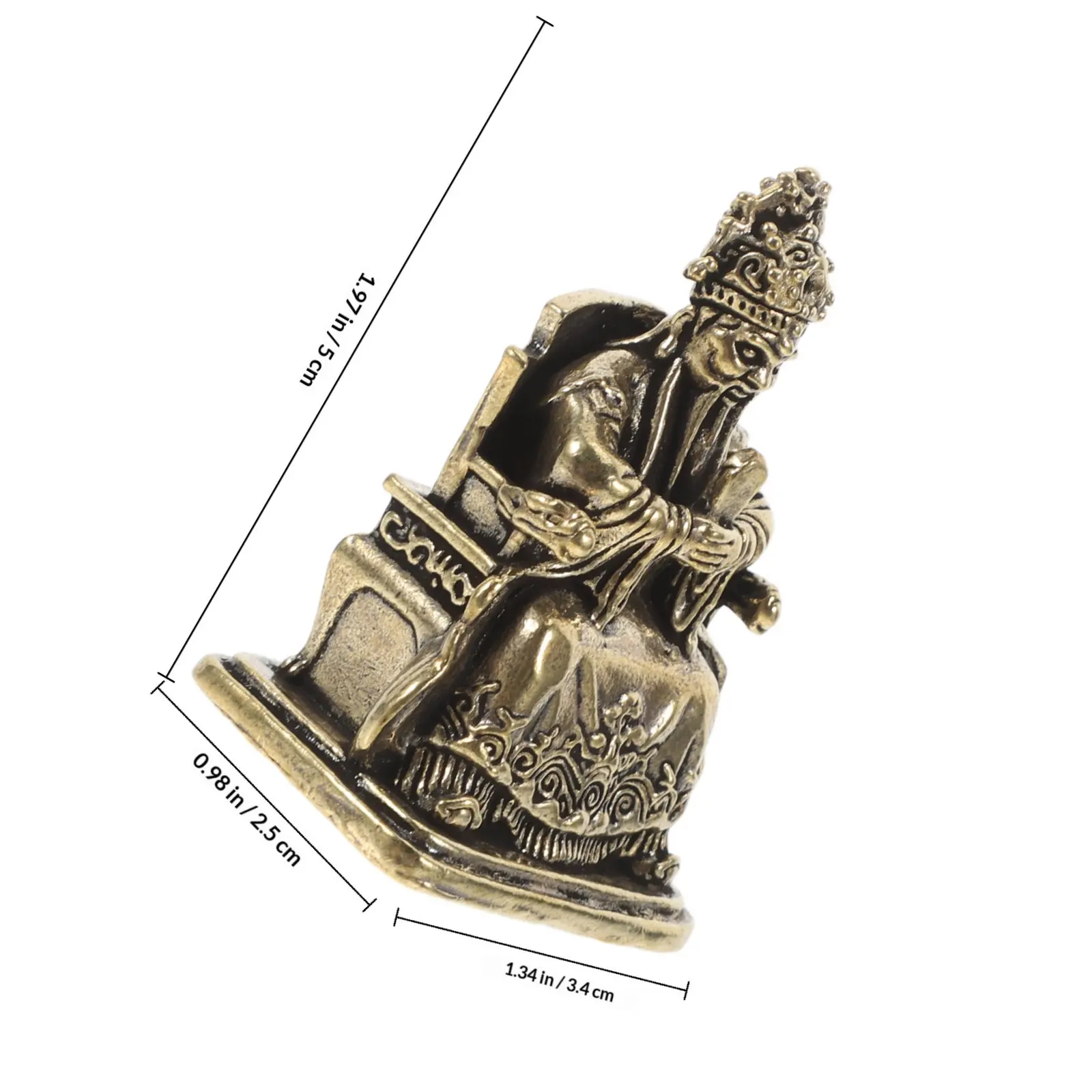 Brass God of Wealth Home Office Desk Decoration Feng Shui Sculpture Good Luck Prosperity Statue Chinese Statue view 4
