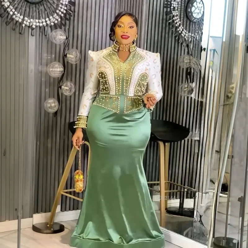 فستان أفريقي فاخر أنيق بمقاس كبير - فستان أنقرة طويل للنساء لحفلات الزفاف المسائية ملابس للسيدات #1