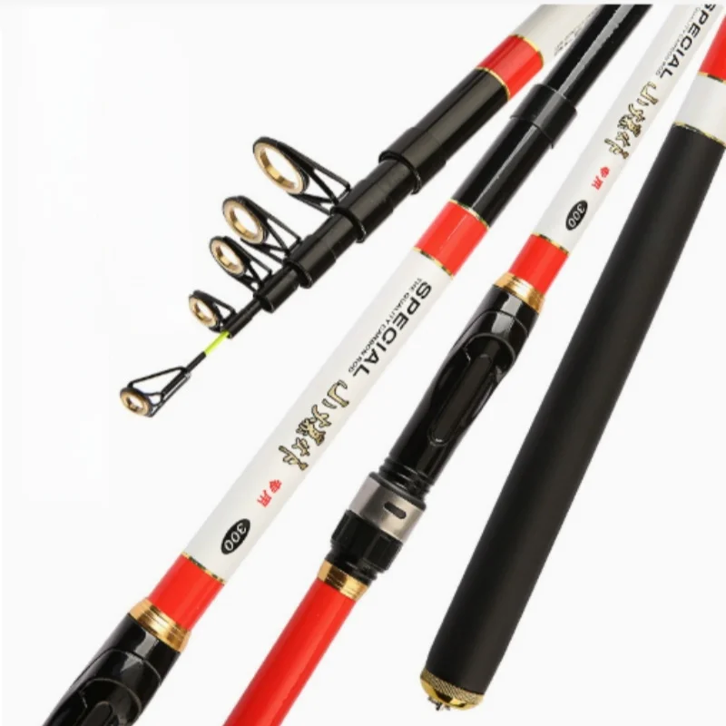 Caña de pesca fibra carbono 2.1-3.6m – Portátil y resistente para viaje - imagen 2