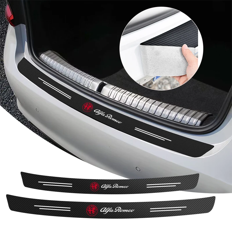 

2026 Hot Car Sticker Carbon Fiber Car Styling Door Trunk Threshold Protector Sticker For Alfa Romeo Sportiva 156 Stelvio Giulia
