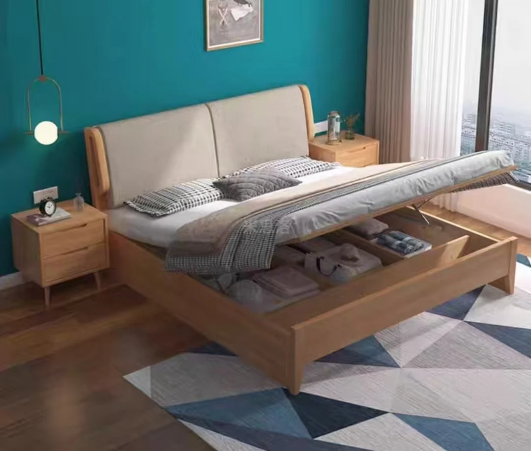 %&2026 King-size Queen-size Wood Bed Solid Oak Factory Sell Directly King-size Queen-size Wood Bed for Bedroom