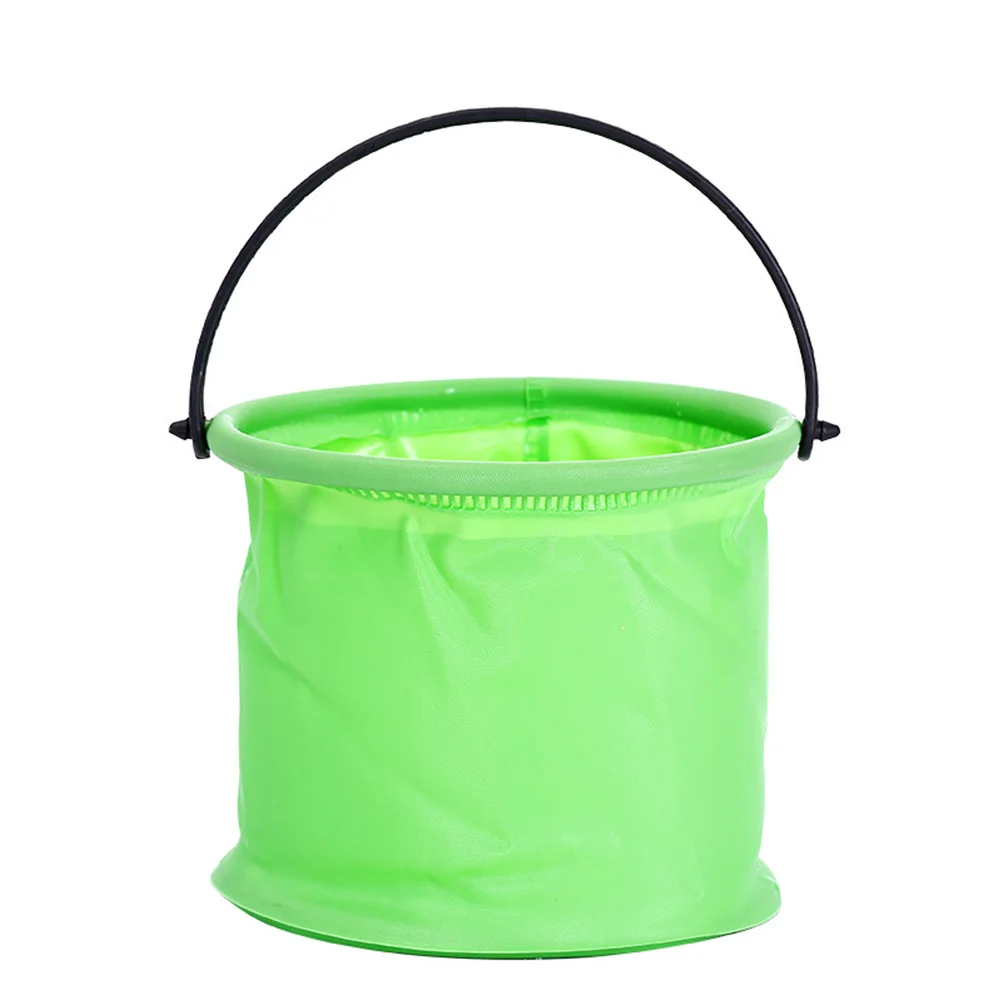4Pcs Foldable Portable Plastic Bucket Multi-Purpose for Cleaning Fishing Drawing Outdoor Indoor Use Green Blue Purple Orange