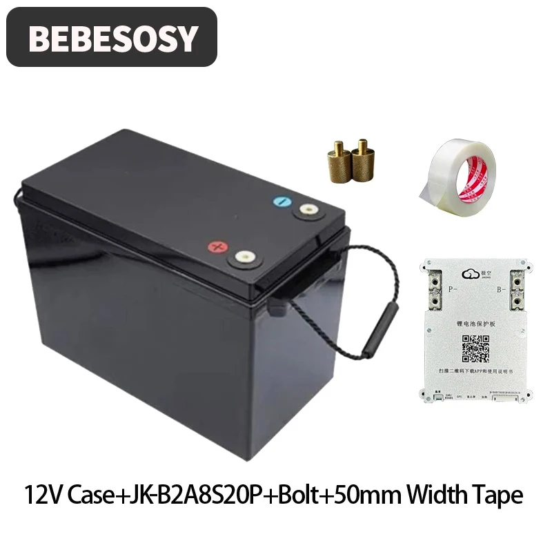 Case 12V 280AH DIY Batterij Case Draagbare Batterij Box 230AH 4S Optioneel 200A BMS 2A Actieve Balans TFT LCD Tape Bolt Voor RV