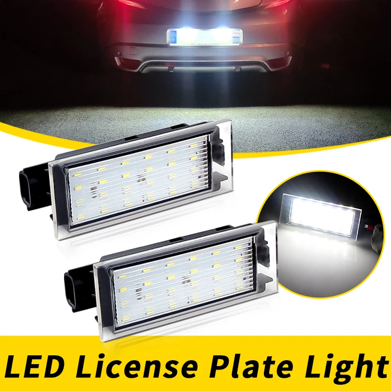 2PCS Canbus LED Number License Plate Lights For Renault Megane 2 Clio Laguna 3 Megane 3 Twingo Master Vel Satis Car Accessories