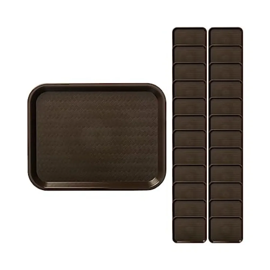 

Cafe Standard Plastic Cafeteria/Fast Food Tray, NSF Certified, BPA Free, 14" Length x 10" Width, Chocolate (Pack of 24)