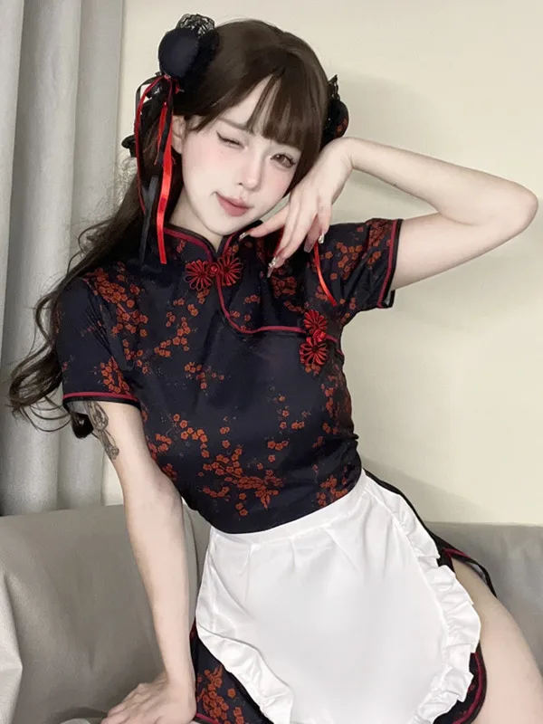 Exotic Summer Fashion Women\'s Clothing Cheongsam new Chinese Style Pattern Embroidery Kangaroo Bag Decoration Elegant Dress YEJY