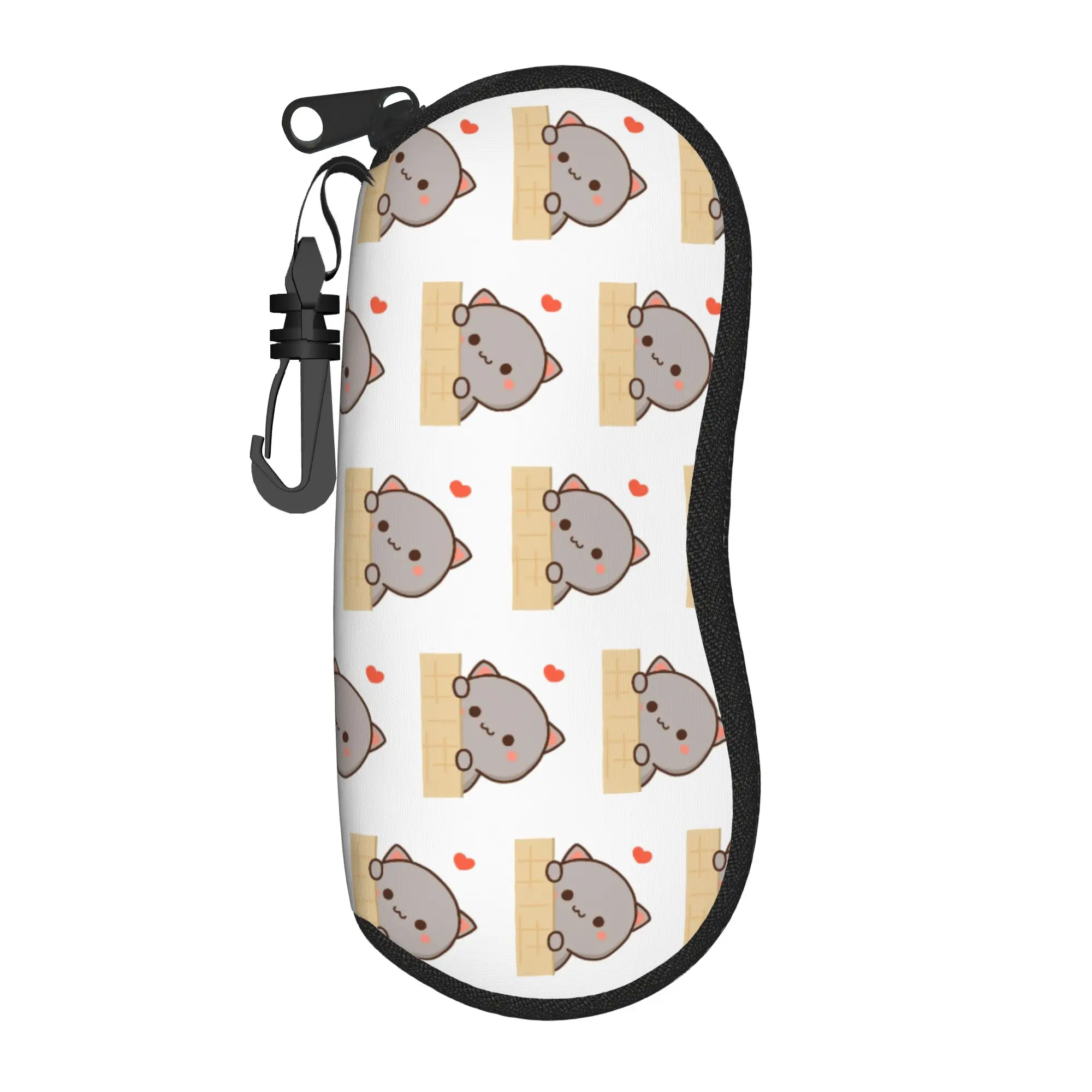 Cute Peach and Goma Glasses Case Men Women Travel Box Cartoon Cat Eyeglasses Storage Box Print Sunglasses Box