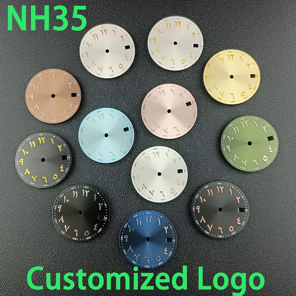 

28.5mm Arabic numeral dial custom logo men's watch without luminous dial suitable for NH35 movement watch accessories