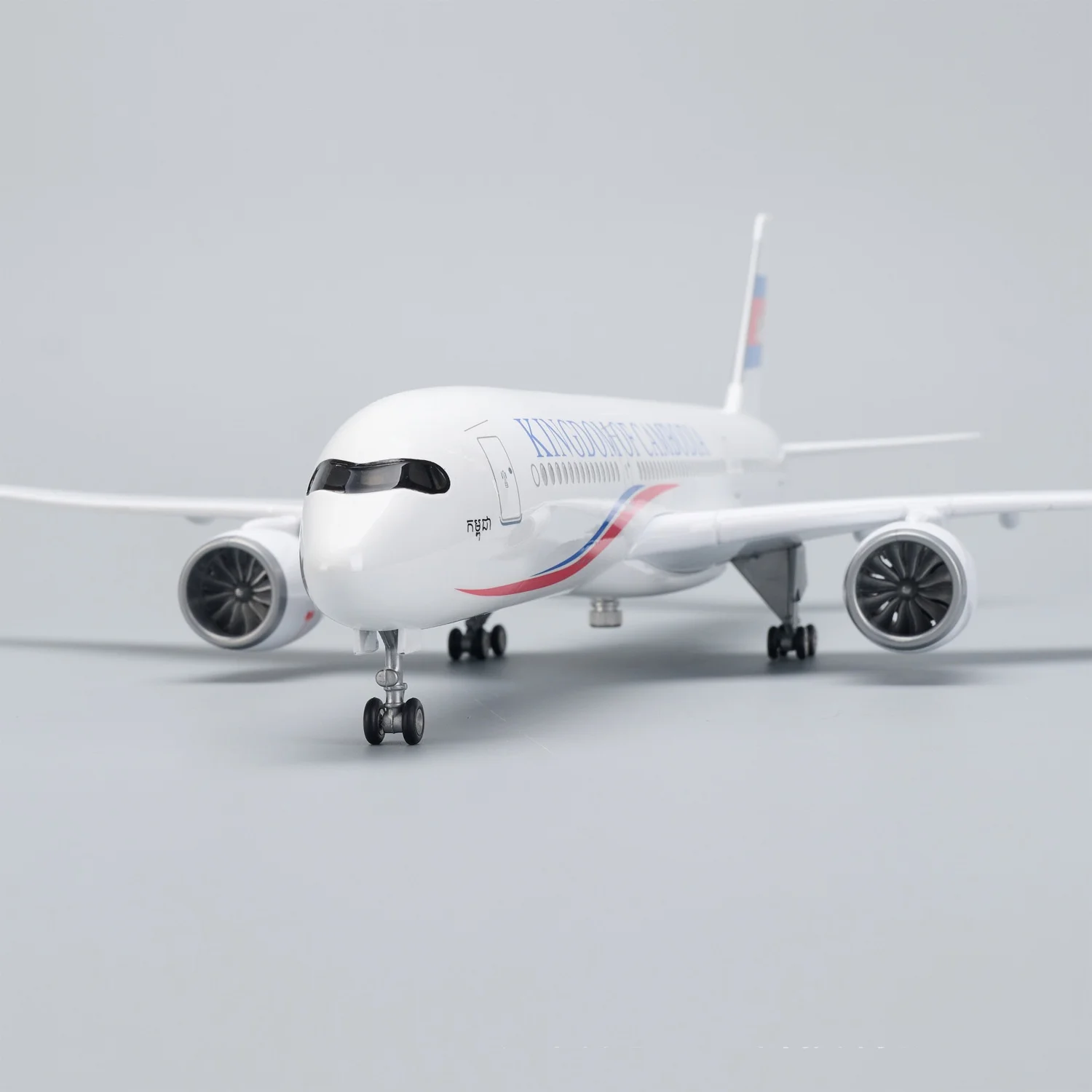Cambodia A350 Airways 47cm airplanes Model Resin Diecast Scale with Landing Gear Wheels Light(Touch or Sound Control)