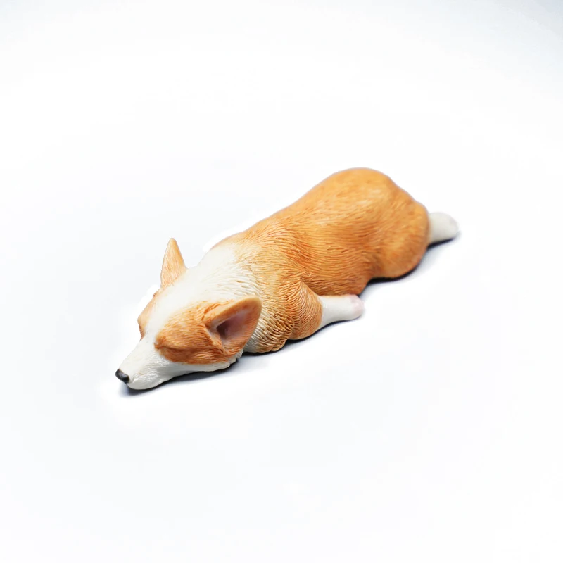 

Sleeping on The Corgi Dog Simulation Dog Model Desktop Car Decoration Car Ornaments Hand Doll