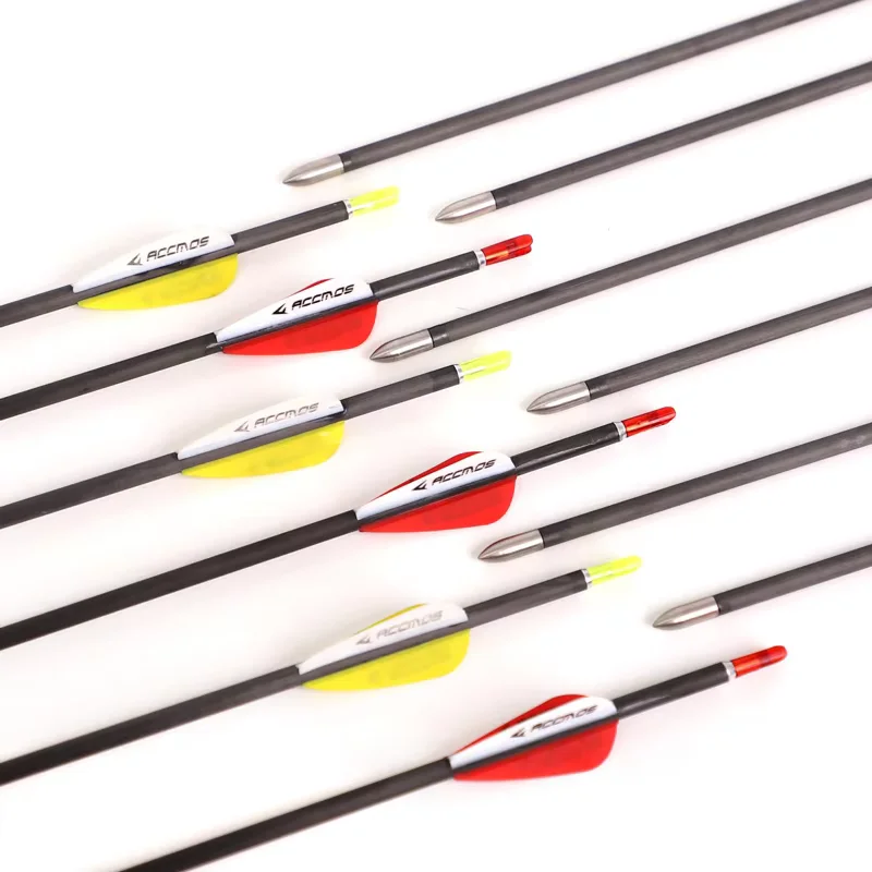 12pcs ID 4.2mm Pure Carbon Arrow Spine 300 350 400 500 600 700 800 900 1000 For Archery Recurve/Compound Bow Hunting Shooting