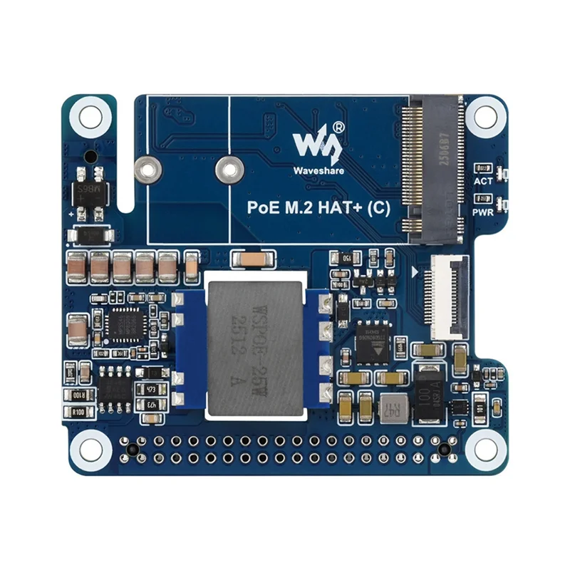 

Плата расширения ABKI-Waveshare Poe для адаптера Raspberry Pi 5 Pcie к M. 2, поддерживает адаптер Nvme Protocol M. 2 HAT+ (C)