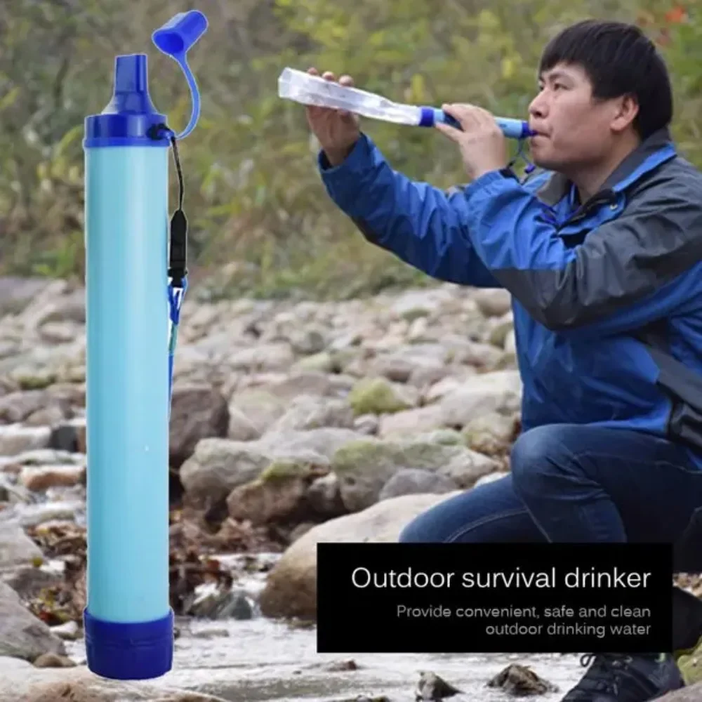 Portable Outdoor Water Purifier Camping Hiking Emergency Survival Water Filter Filtration Straws Camping Equipment Accessories