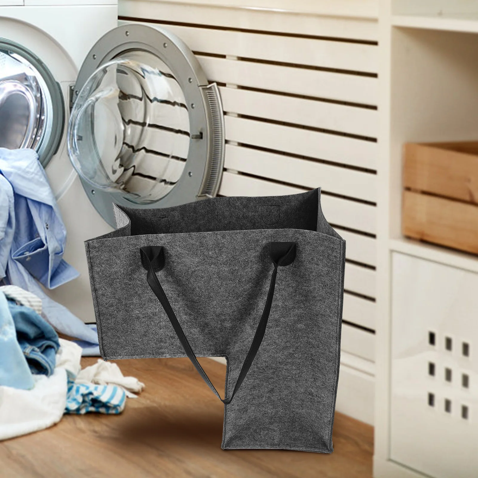 

L-Shaped Storage Basket Felt Laundry Hamper For Stairs Clothes Organizer Sundries Holder s Container Large Lightweight Sturdy