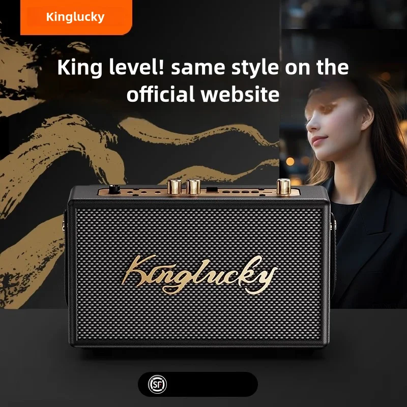 Kinglucky S16 Bluetooth Audio Speaker Wireless Big Powerful Sound with 1-2 Wireless Microphones Home Family Singing Children's