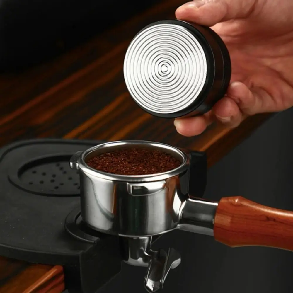 

51/53/58MM Coffee Distributor Slotted Precision Adjustable Leveler Threaded Bottom Espresso Tamper Home Coffee Accessories
