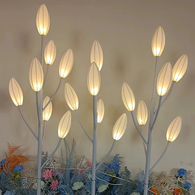 APRIL Modern White lily Wedding Lights Festive AtmosphereLED Light for Party Stage Road Lead Background Decoration