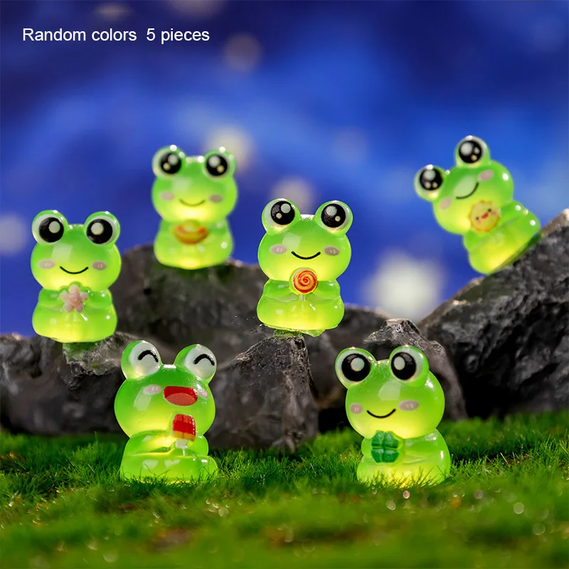 Kawaii Luminous Smiling Frog Resin Charms