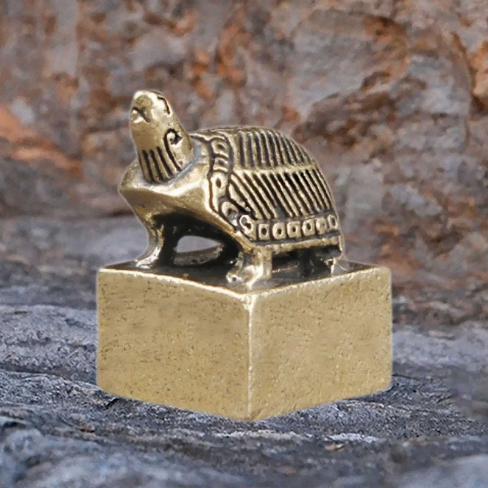 Статуя черепахи Печать Настольный орнамент Латунь Китайская маленькая скульптура для Статуя черепахи Печать Настольный орнамент Латунь Китайская маленькая скульптура для