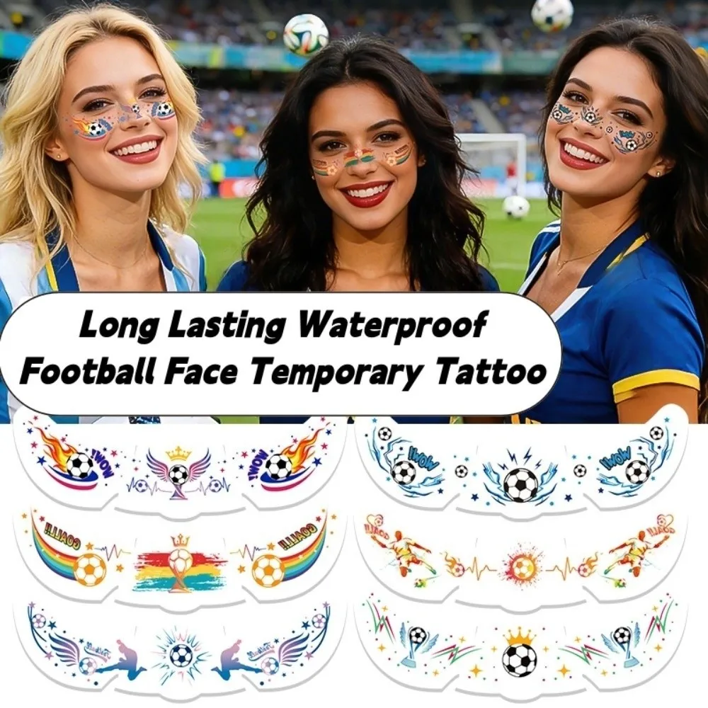Sports Event Match Football Face Temporary Tattoo Y2k Spicy Girl Freckle Makeup Soccer Freckle Tattoo Featuring Fun Cartoon Ball