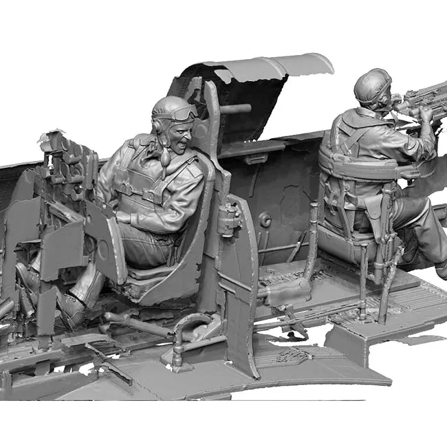 

1/32 Resin Soldier model kits figure colorless and self-assembled (2 people) A-2272