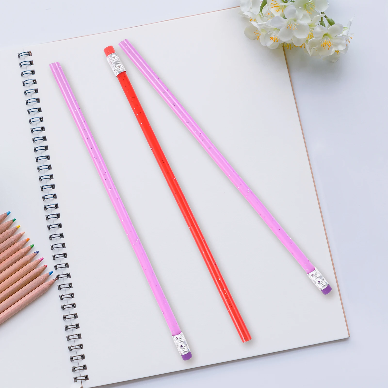 

12pcs Bendable Pencil Flexible Eraser Eco-Friendly School Supplies 18Cm Random Pencil Color Art Stationery