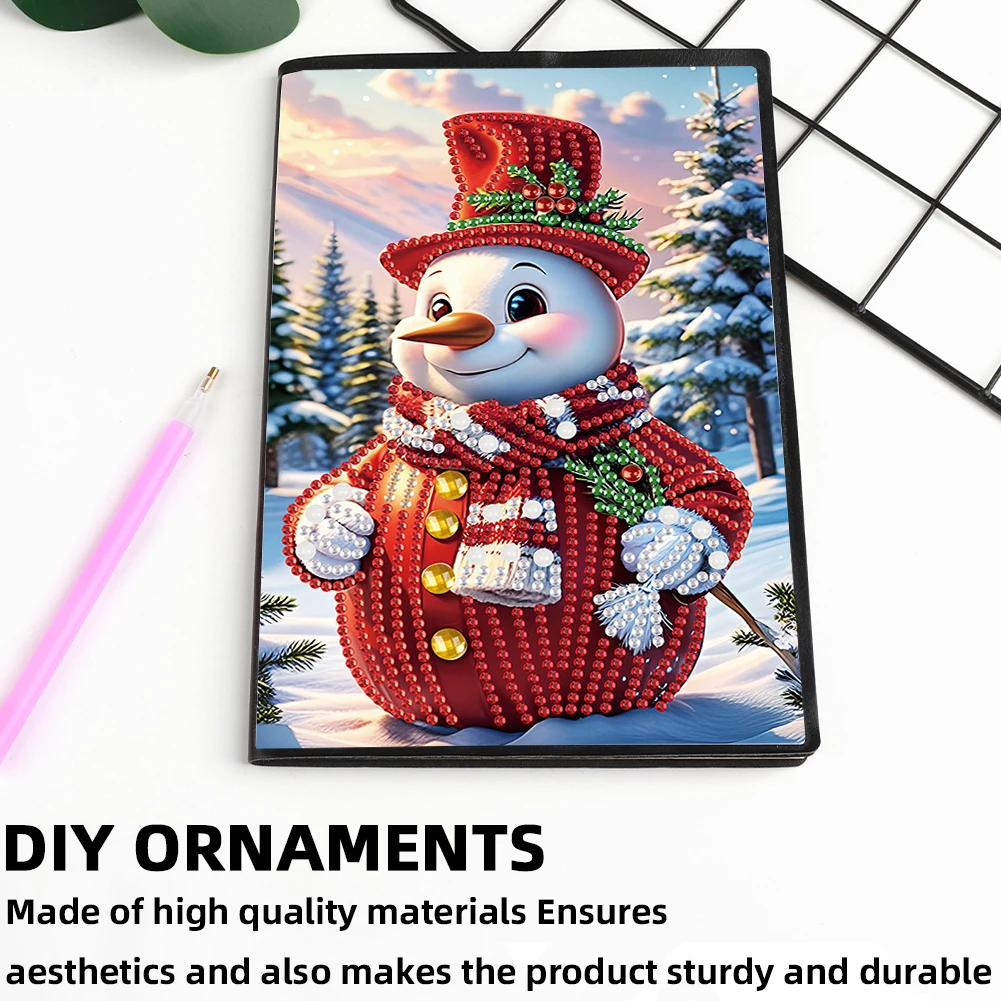 

A5 Size 5D DIY Diamond Art Painting Notebook Kit with 4Pcs Bookmark Rhinestone Art Painting Notebook Kit Holiday Birthday Gift