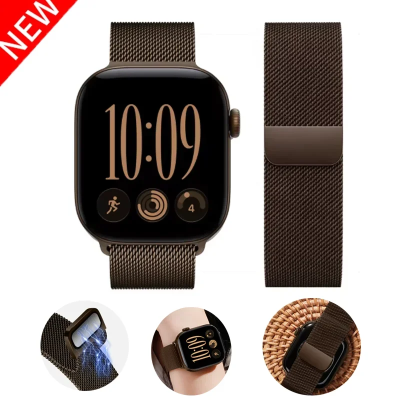 Magnetic Milanese Loop Strap For Apple Watch Strap 46mm 42 44 40 41mm 45mm Band iWatch Series 12 11 10 9 8 SE Ultra 4 3 2 49mm