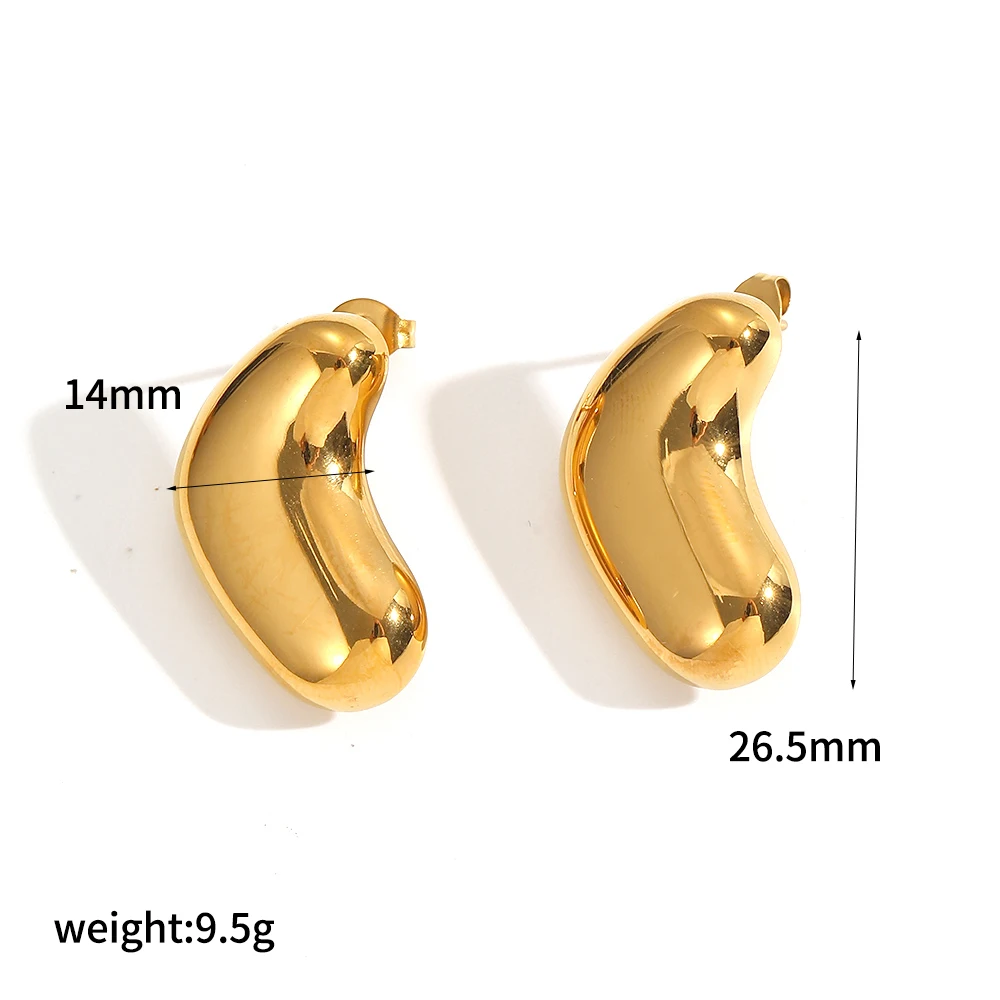 TD أزياء أنيقة هندسية البازلاء شكل الفولاذ المقاوم للصدأ الأذن مربط للنساء فتاة هدية غرامة تصميم الأذن الملحقات