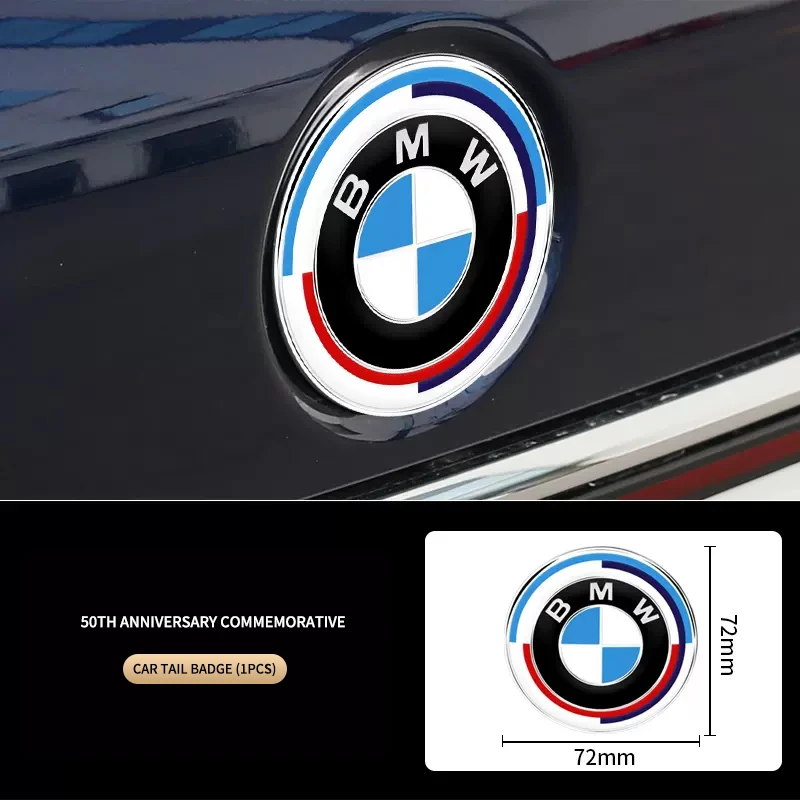 74mm 82mm Bonnet Hood Front Rear Trunk Emblem Logo Badge Sticker 50th Anniversary Edition for BMW E46 E39 E38 E90 E60 E90 E64