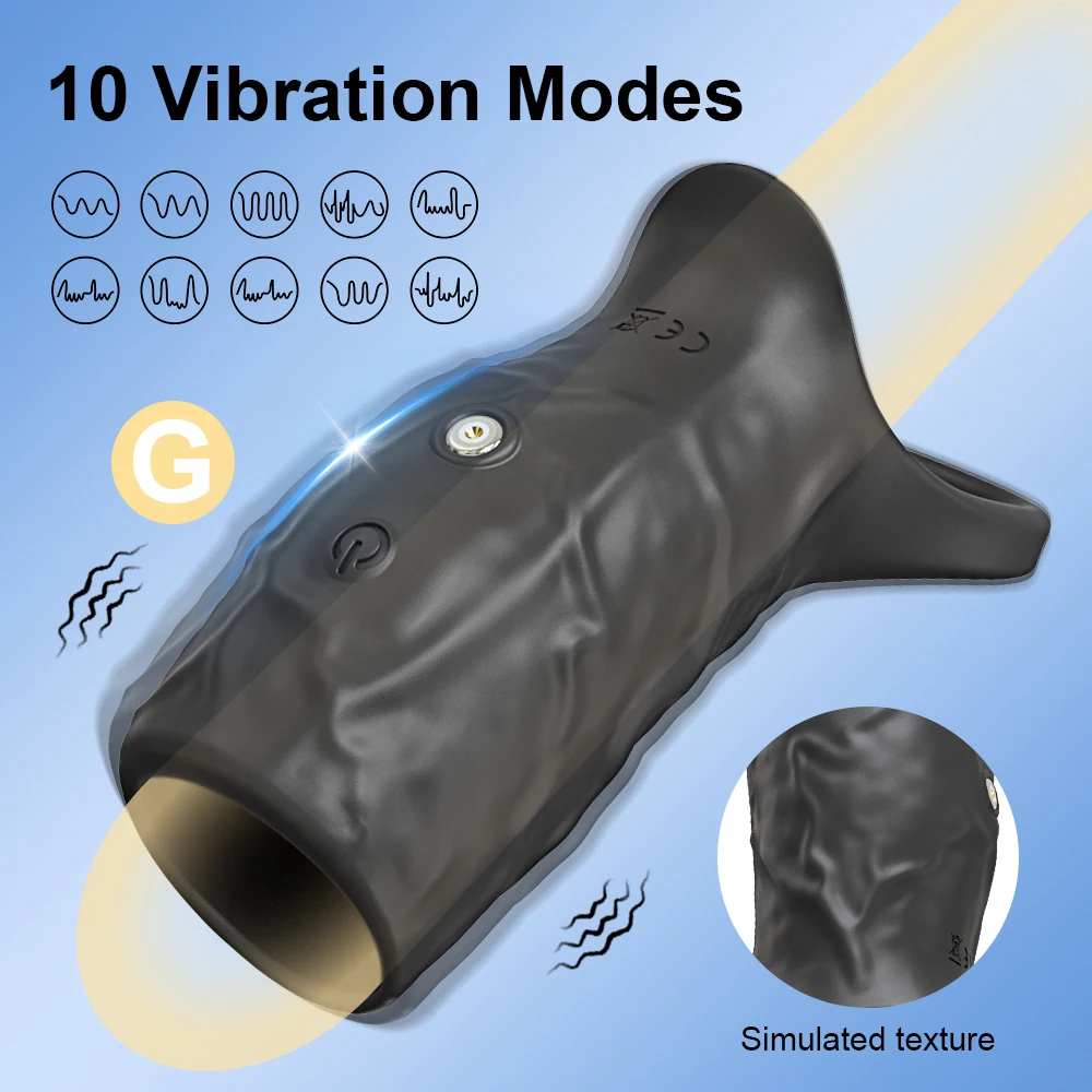 Vibrating Penis Sleeve Cock Ring Assisted Erection Penis Ring Silicone Vagina Vibrator Ejaculation Delay Sex Toy for Couples