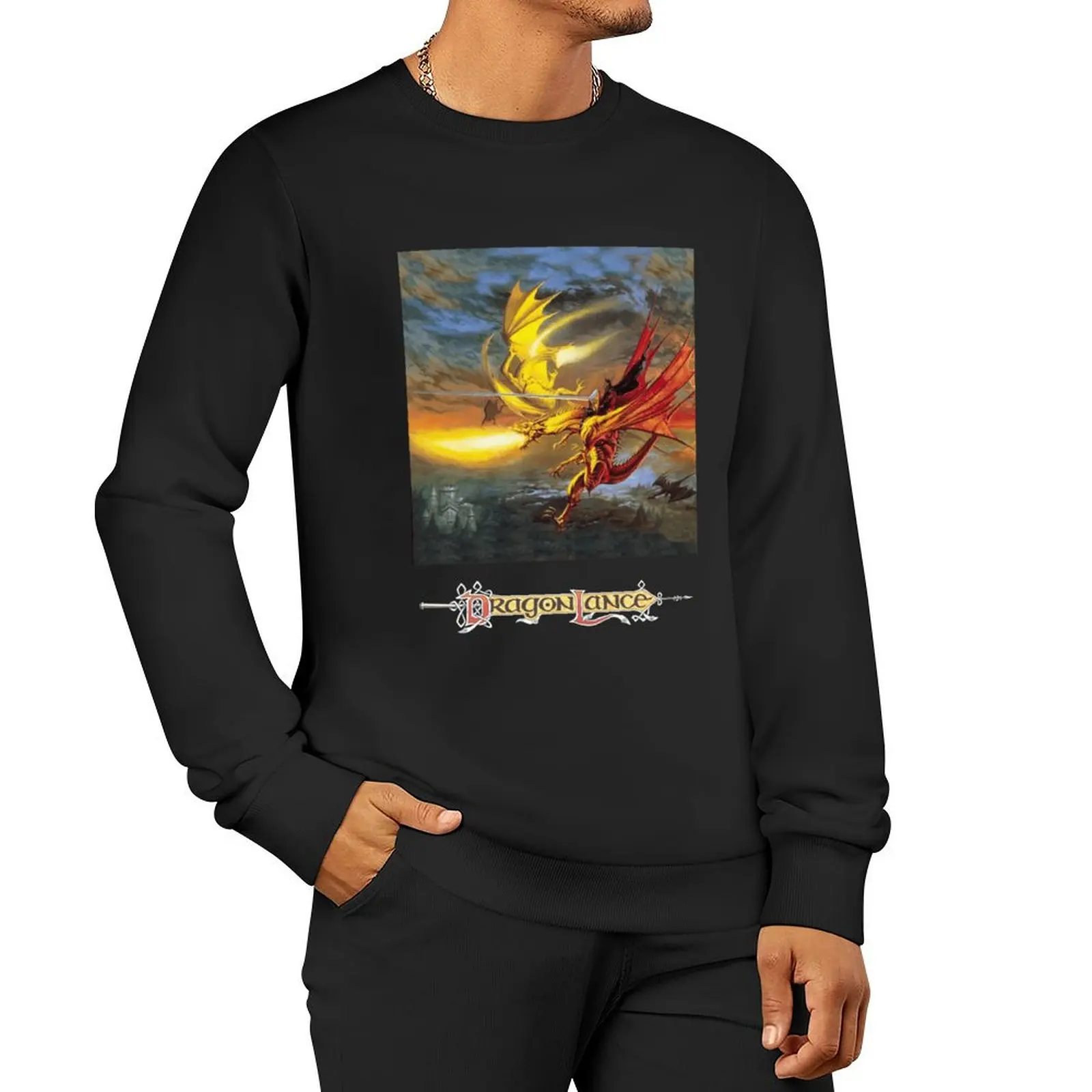 

Oeuvre de DragonLance Legend of Huma . classique Pullover Hoodie autumn jacket men men's sweat-shirt aesthetic sweatshirts