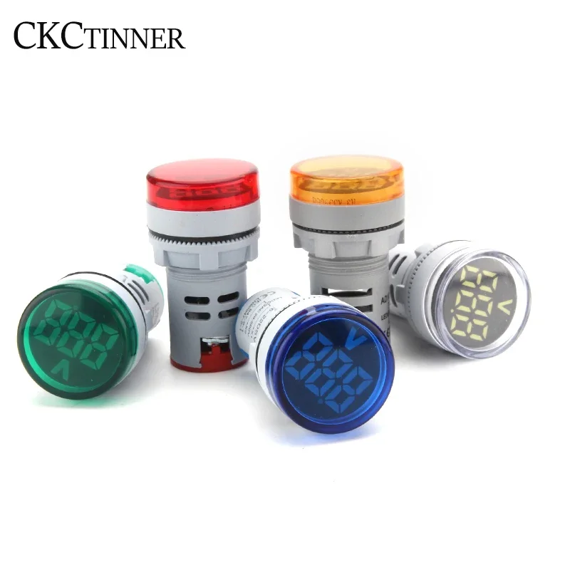 1st 22Mm Ronde Mini Digitale Voltmeter Ac 20-500V Volt Spanningstester Meter Led Digitale Indicator Pilot Licht Display