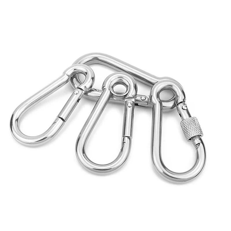 M4 M5 M6 M7 M8 M9 M10 M11 304 Stainless Steel Spring Snap Carabiner Quick Link Lock Ring Hook Snap Shackle Chain Fastener