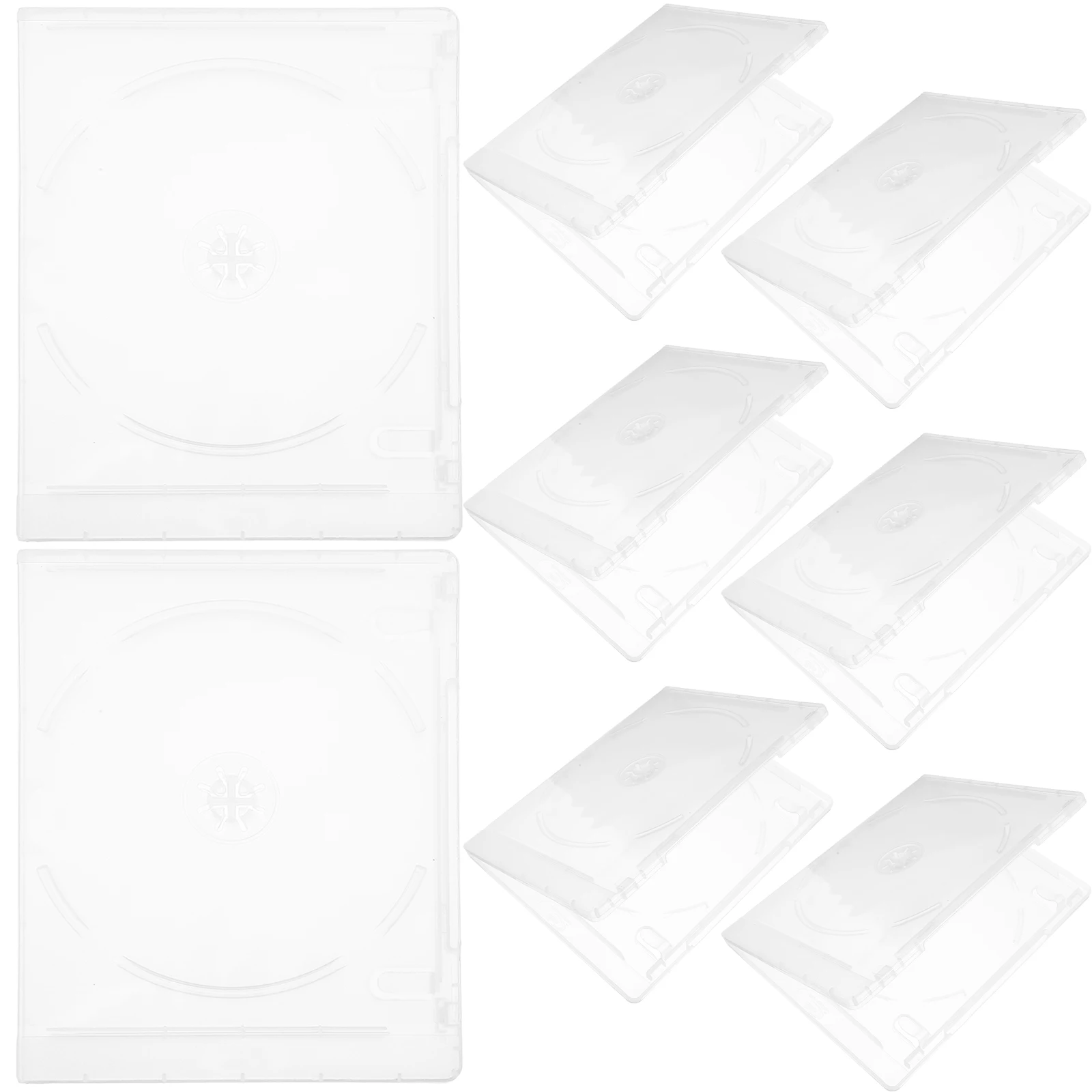 

8Pcs Clear Cd Storage Boxes Double Disc Holders Square Plastic Dvd Cases Empty Disc Organizers Scratch Protection
