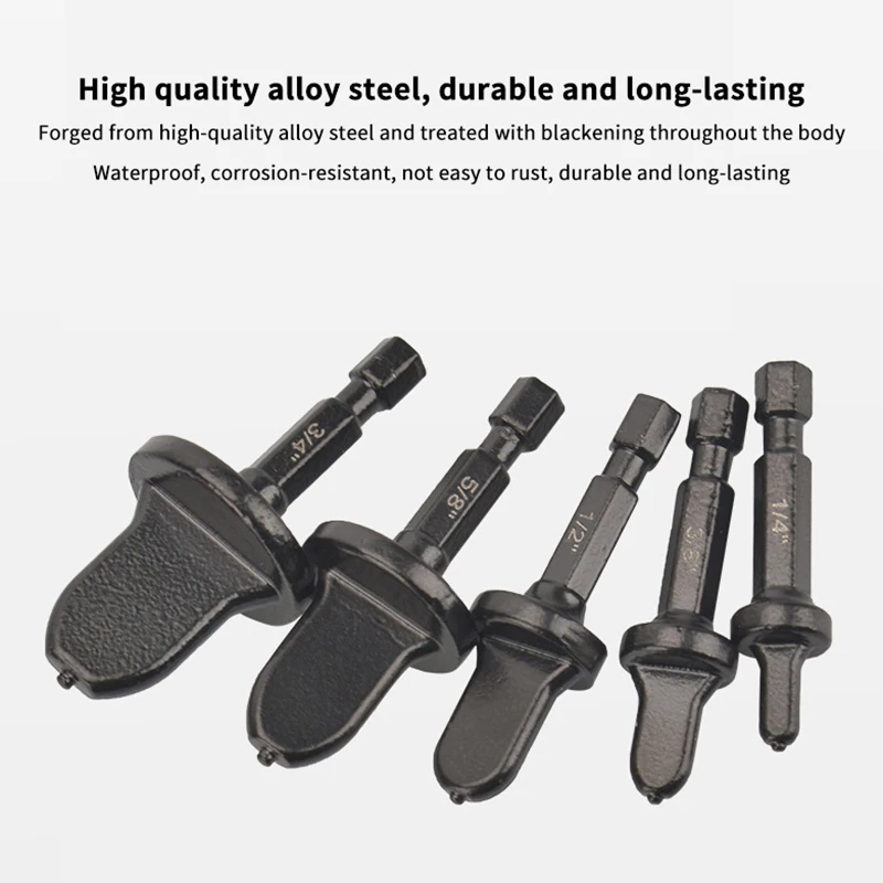 Hexagonal Handle Tube Pipe Expander, Metal Copper Pipe Switchover Tool, HVAC Repair Drill Bit Flaring, 1/5 Pieces