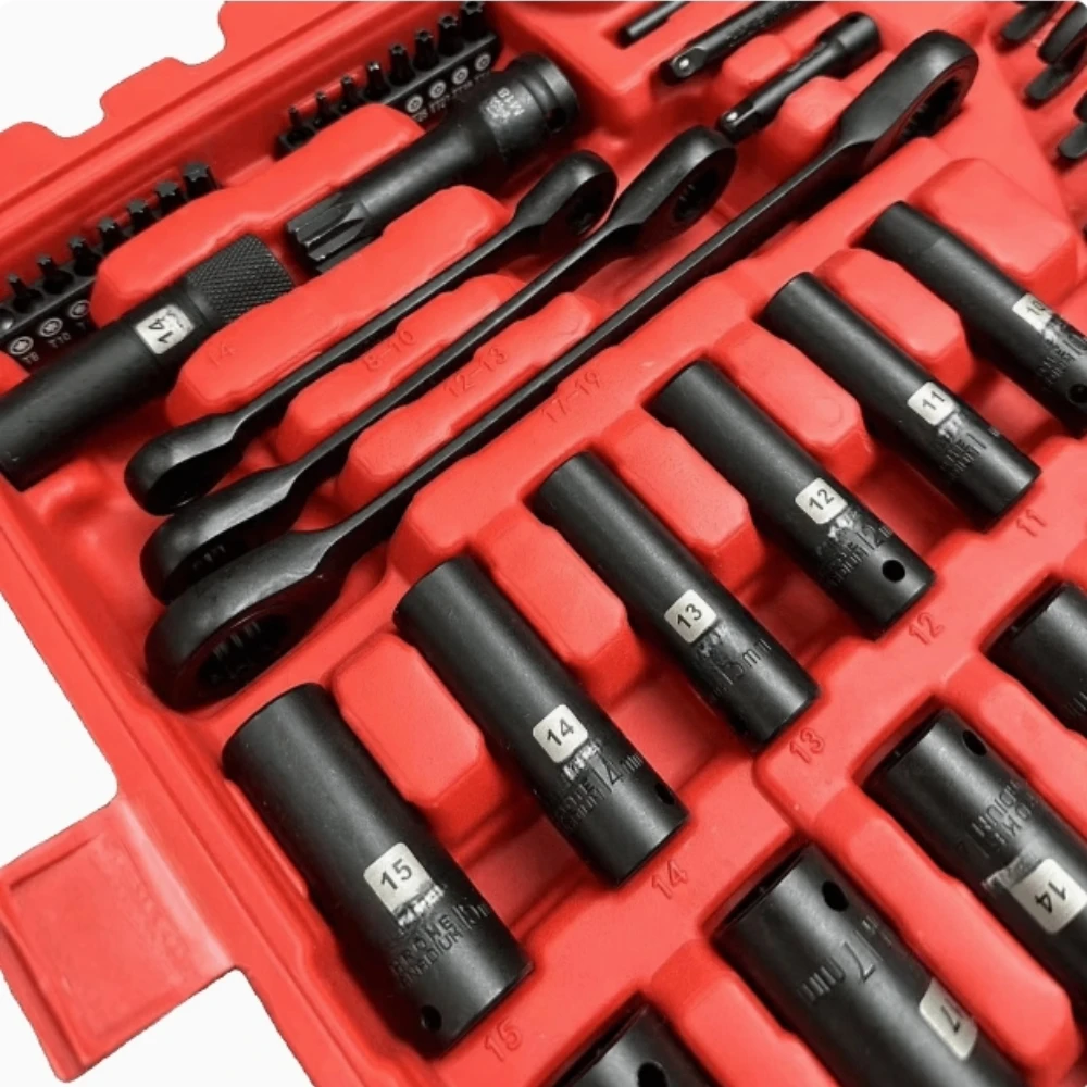 160 piece set of black high-end repair and auto repair ratchet socket quick wrench industrial grade tools