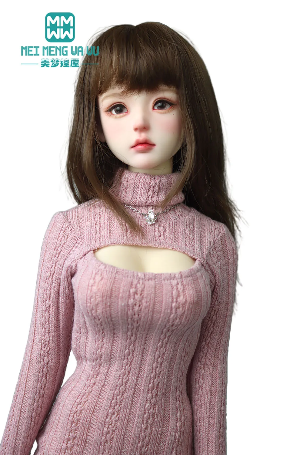Past 43-60cm1/3 1/4 BJD Pop Kleding DD SD MSD Speelgoed Kogelgewricht Pop Stijlvolle coltrui jurk Gift
