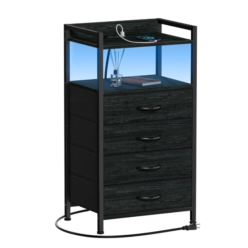 

Household bedside table with drawer light with charging socket Bedroom storage cabinet Coffee table Side table