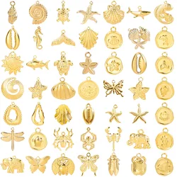 5 sztuk/partia ze stali nierdzewnej różne zwierzę morskie żółw rozgwiazda muszla hipokamp skorpion pająk Charms biżuteria hurtowych
