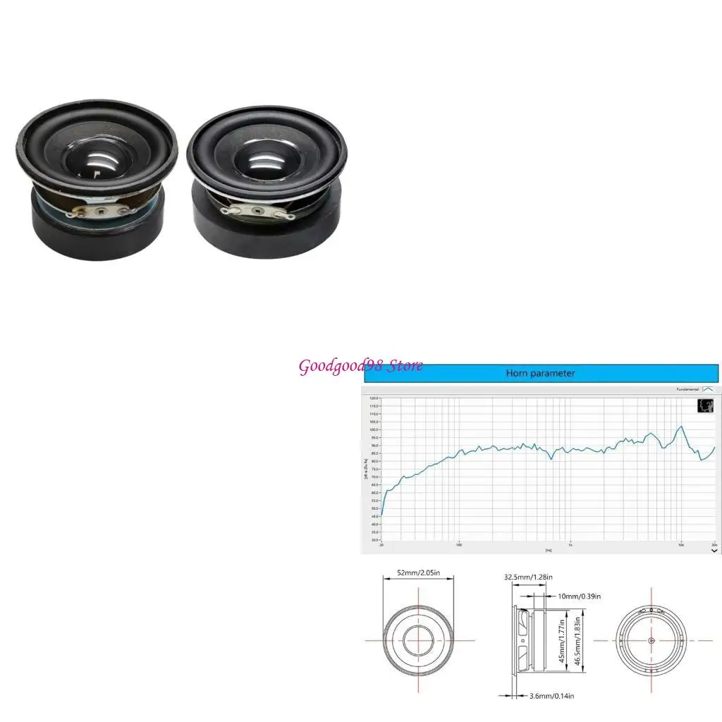 

Compact 52mm Metal Woofer 5W Power 4Ohm Round Loudspeaker Horn Height 28mm W8EC